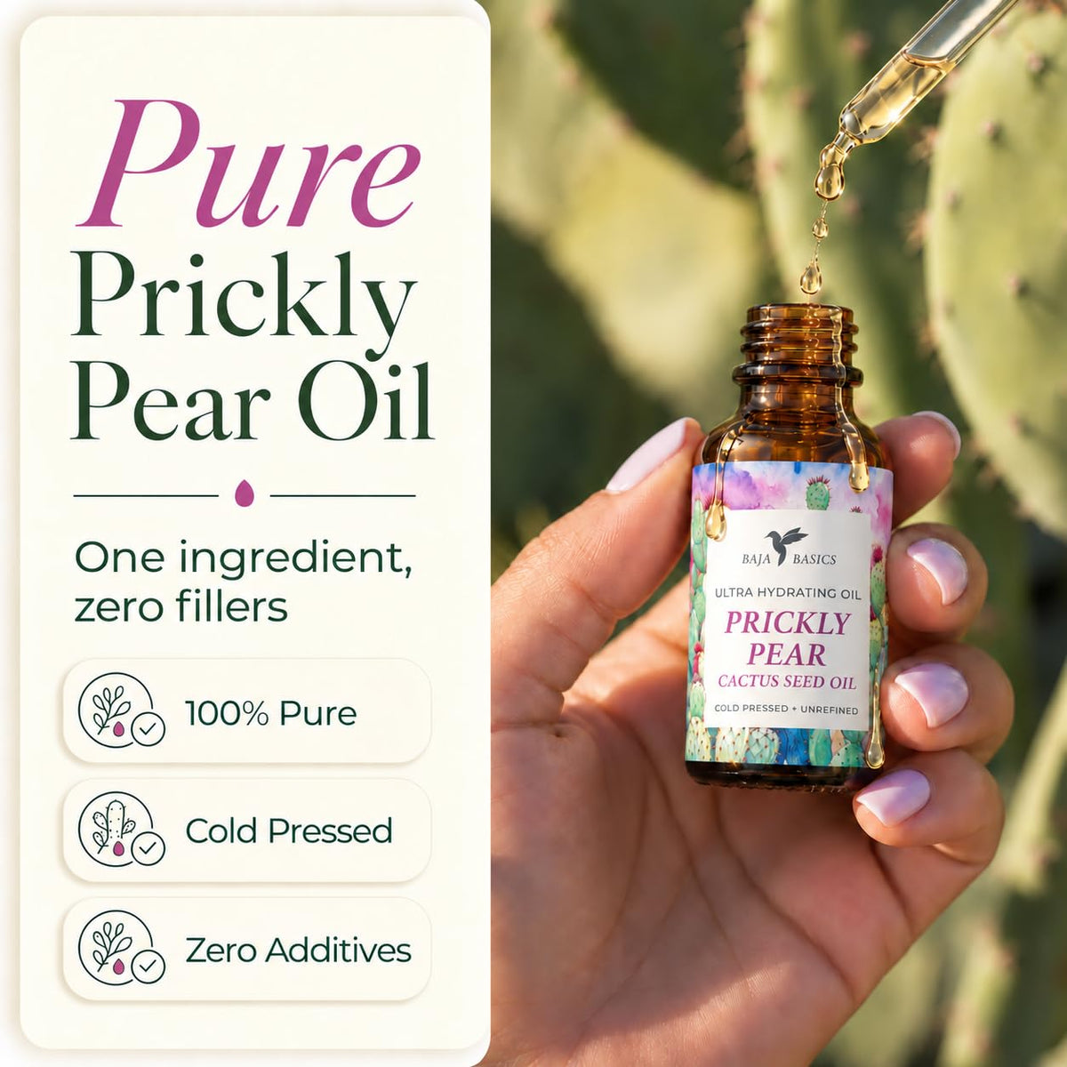 Organic Cold-Pressed Prickly Pear Seed Oil 1 oz E24097