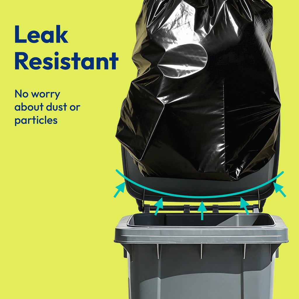 55 Gallon 30 Count 1.2 Mil Black Heavy Duty Trash Bags W8071