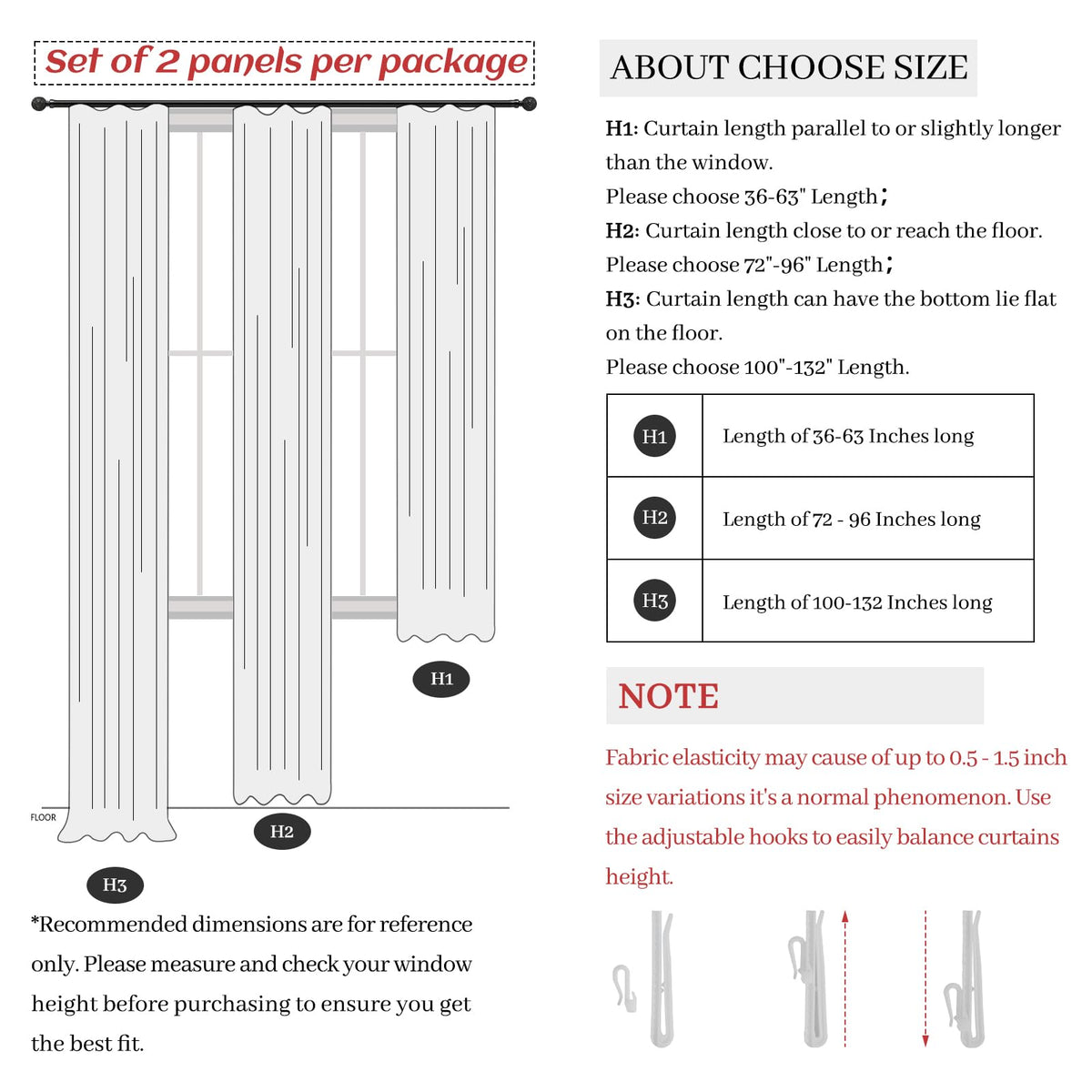 86 Inch Blackout Linen Blend Insulated Curtain 2 Panels Set C8833