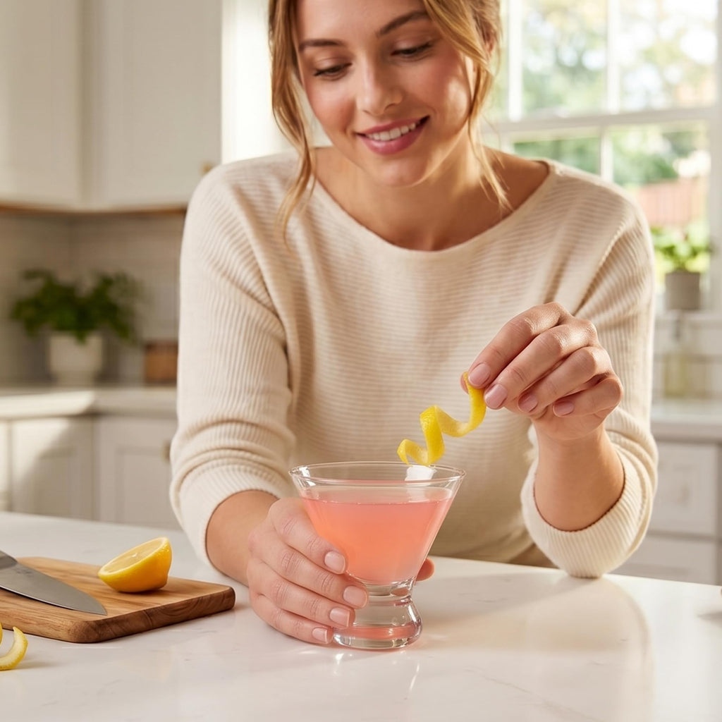 10-Ounce Plastic Stemless Martini Glasses Set of 6 D277