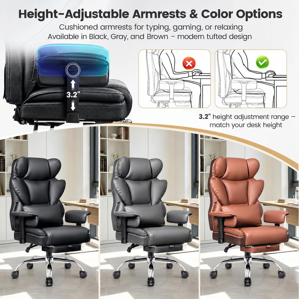 Big and Tall Office Chair 500 lbs PU Leather U997