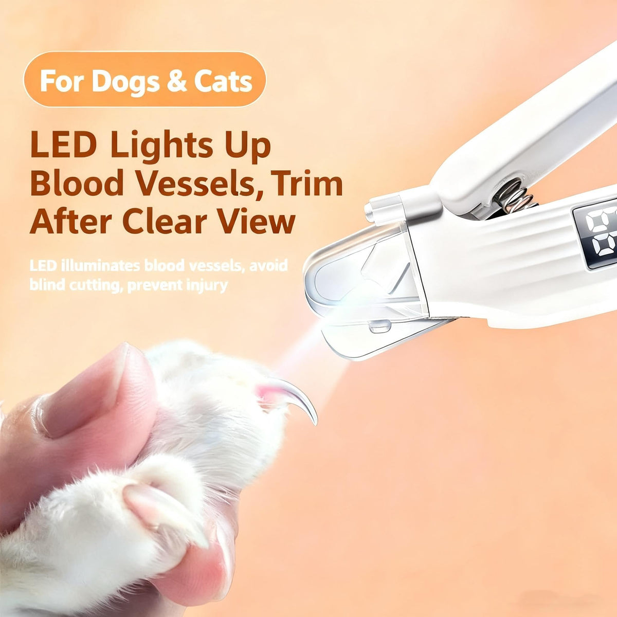 2-in-1 Dog Cat Nail Clipper Grinder with LED Light N33642