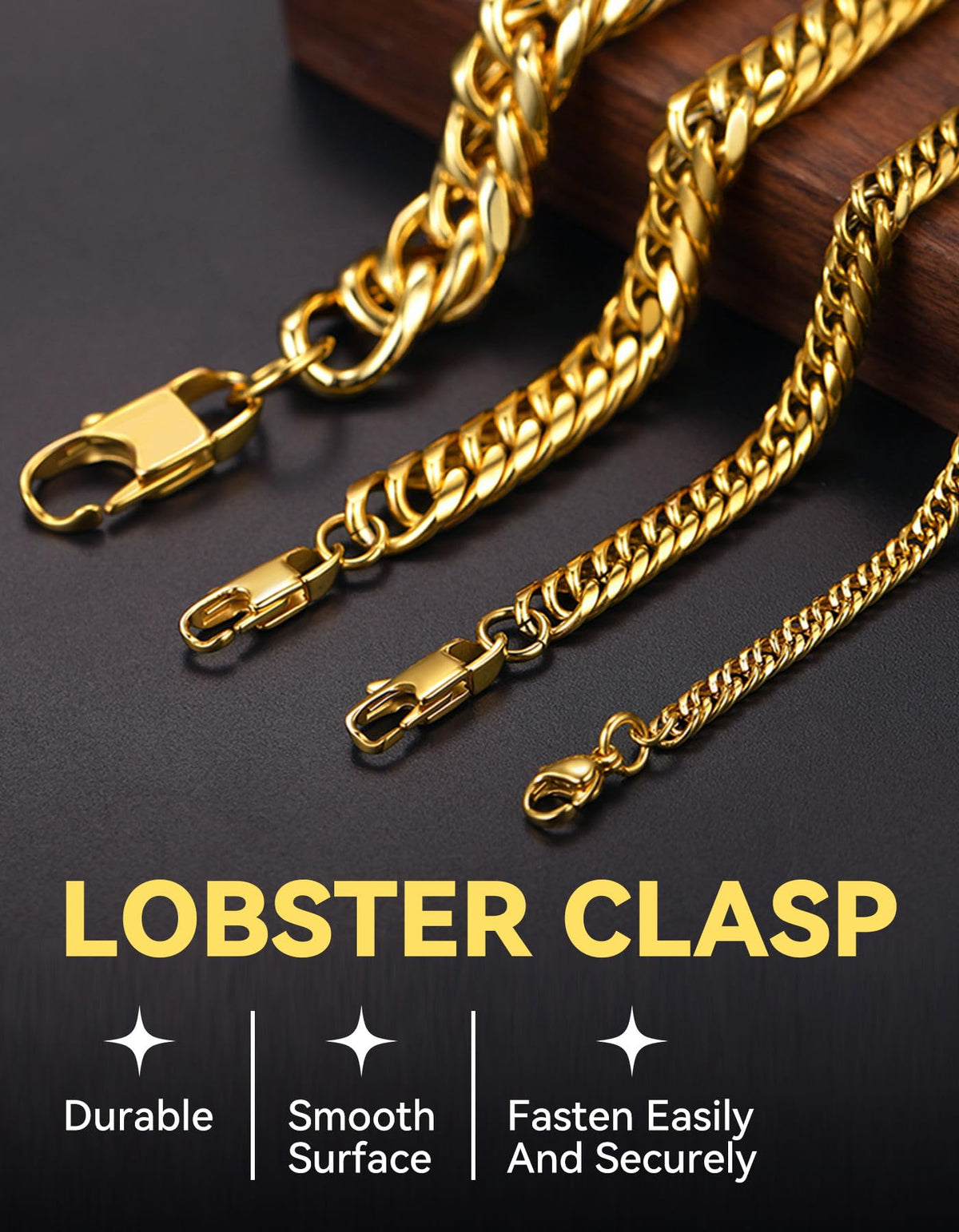 Cuban Link Chain Stainless Steel 14K Gold Plated B8313