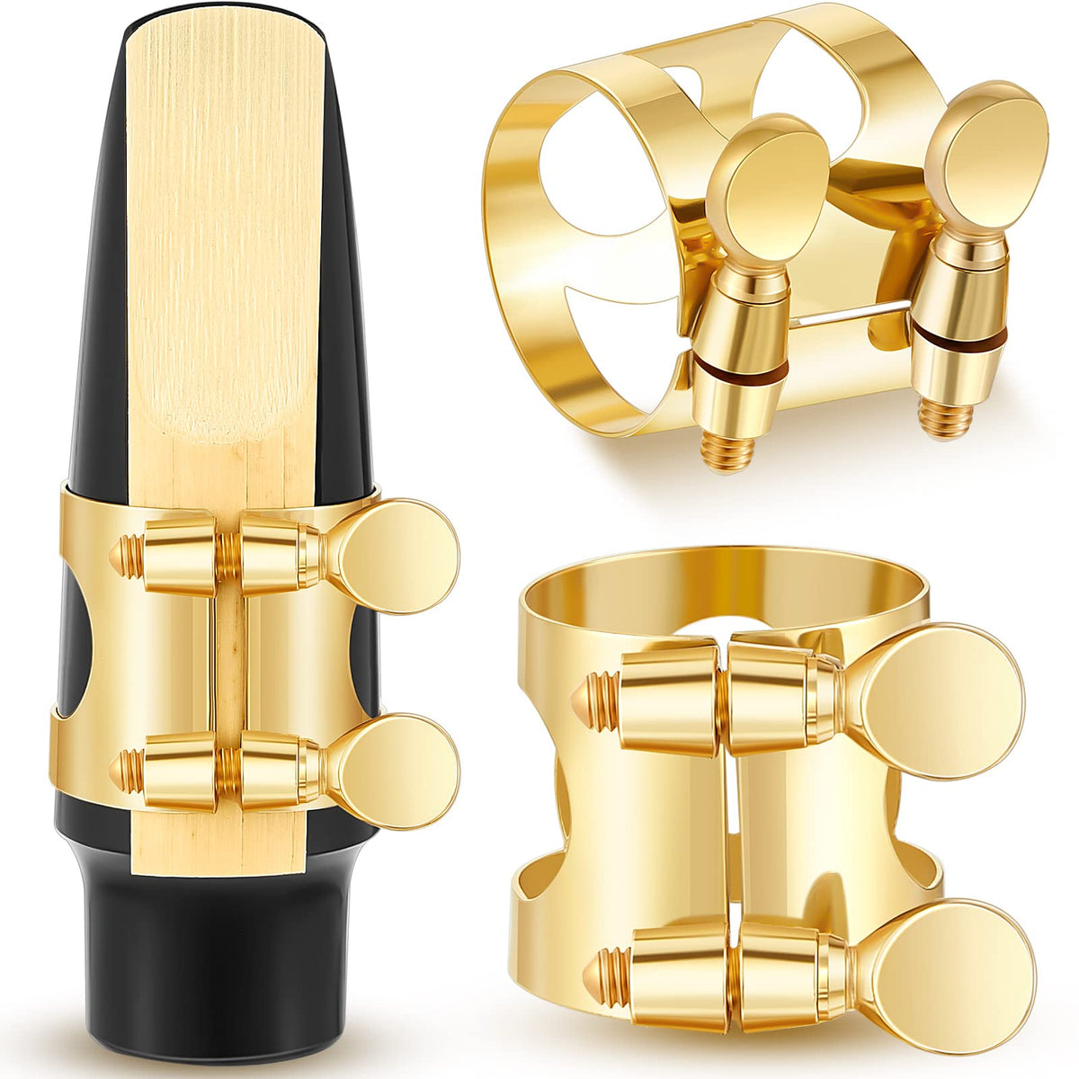 2 Pcs Gold Alto Saxophone Ligature L308539