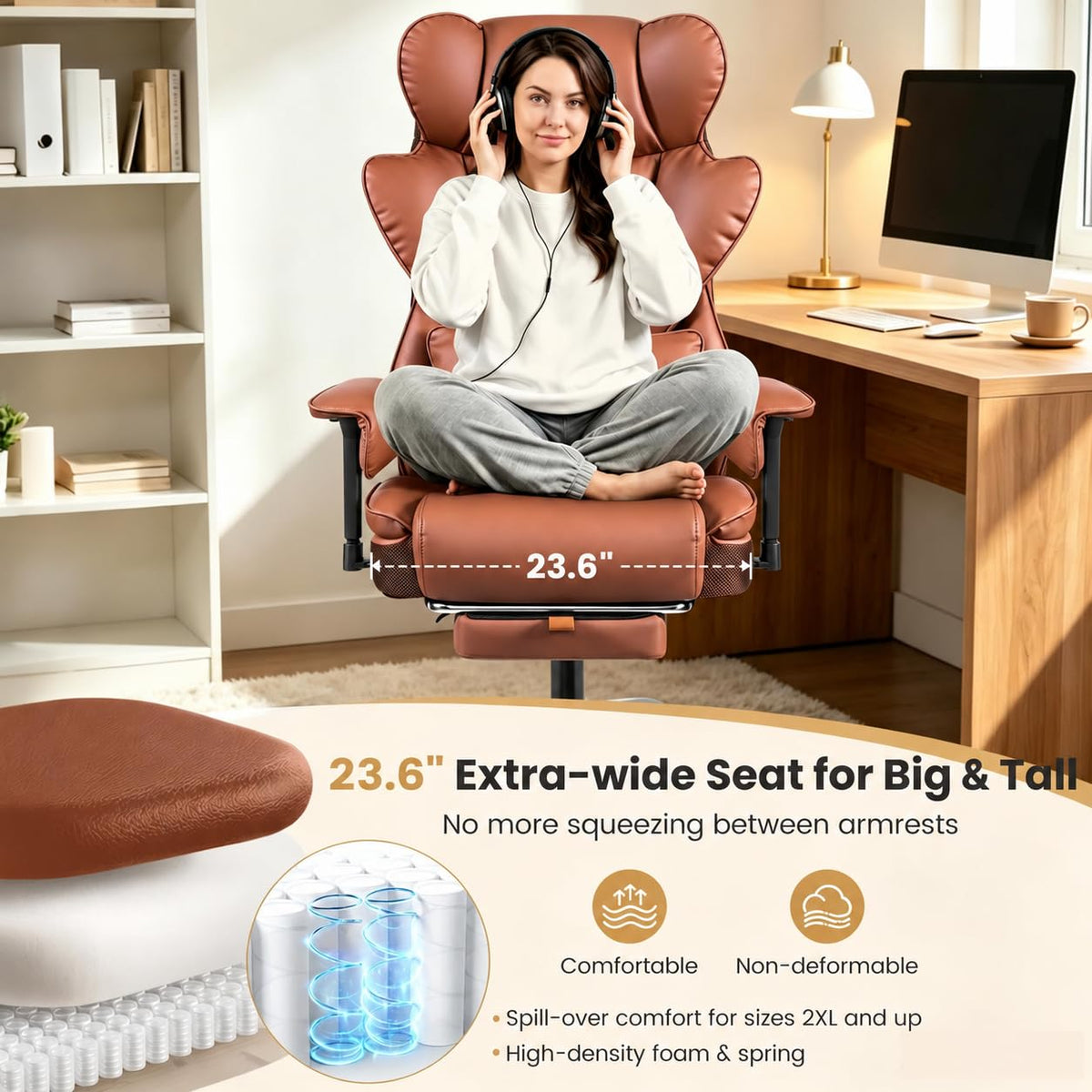 Big and Tall Office Chair 500 lbs PU Leather U997