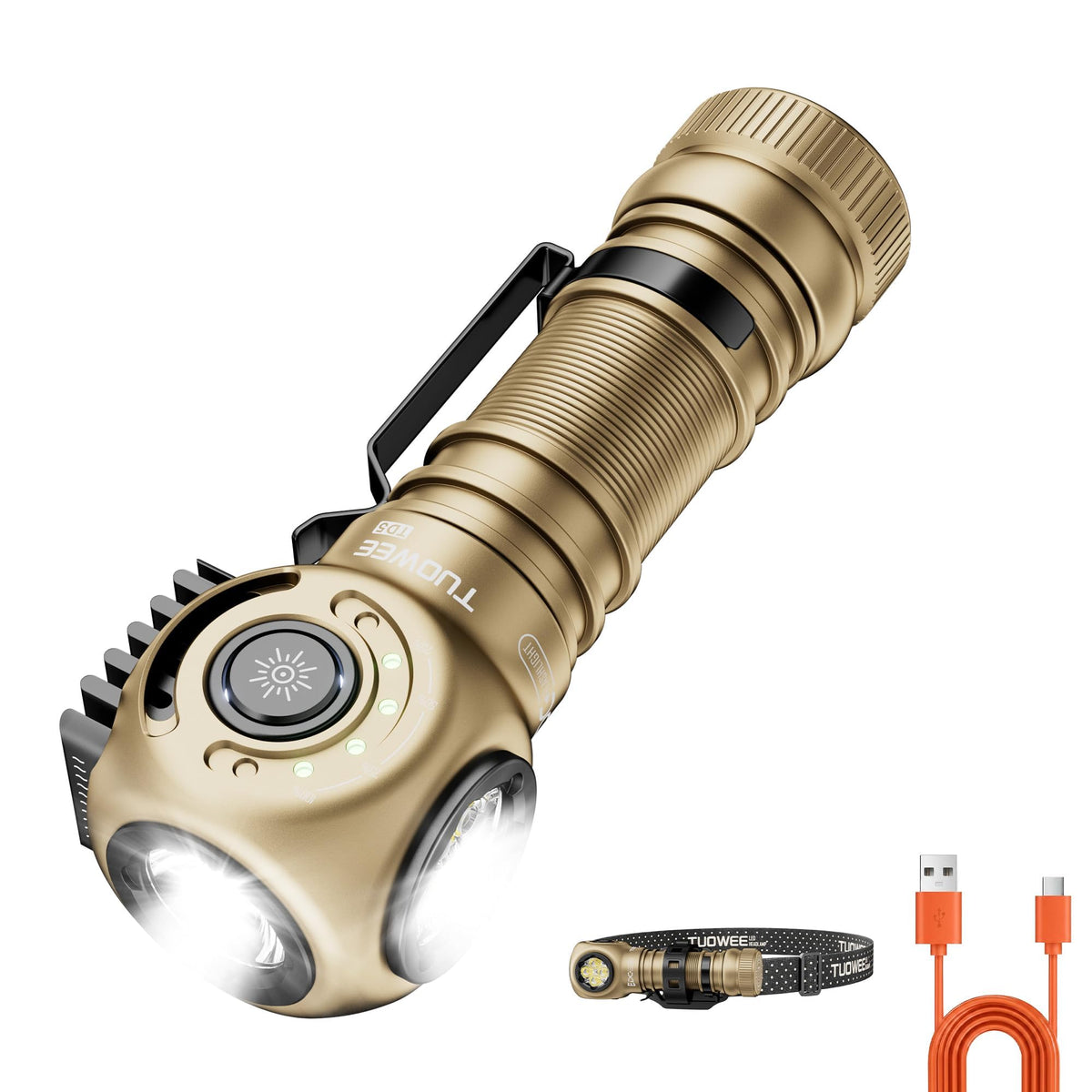 2400 Lumen Rechargeable LED Flashlights with Clip A251