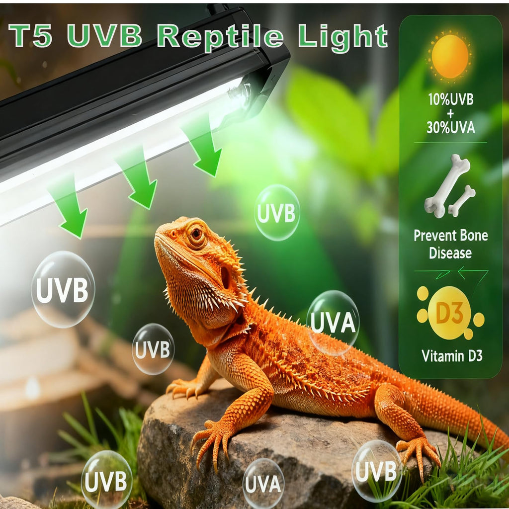 15W T5 HO UVB Terrarium Hood with Detachable Curved Reflector C2890
