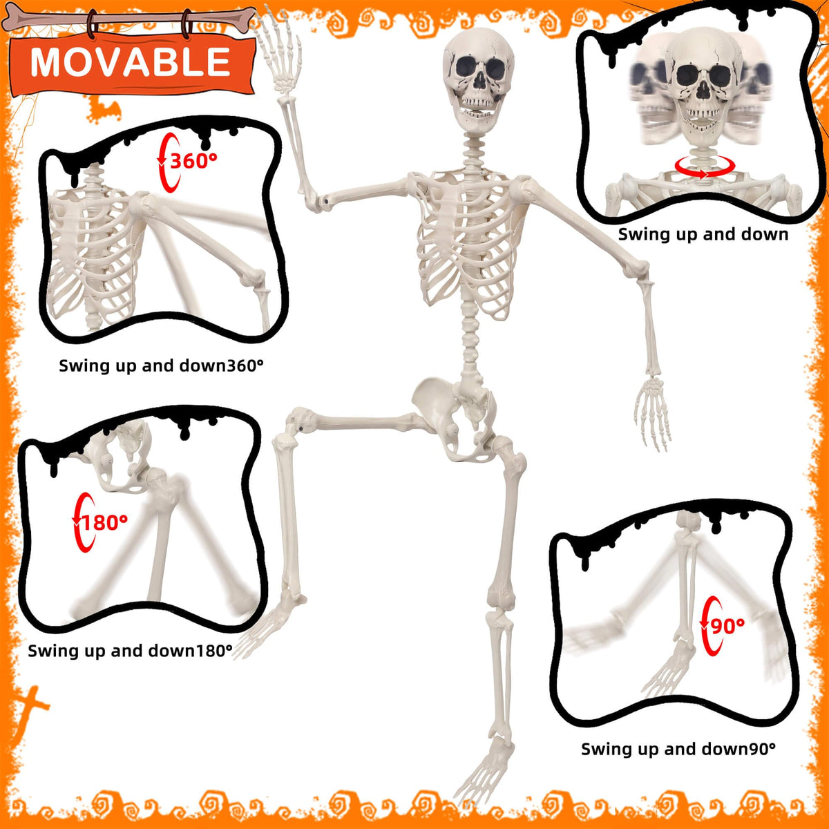 5.4Ft Movable Joints Plastic Skeleton F913253