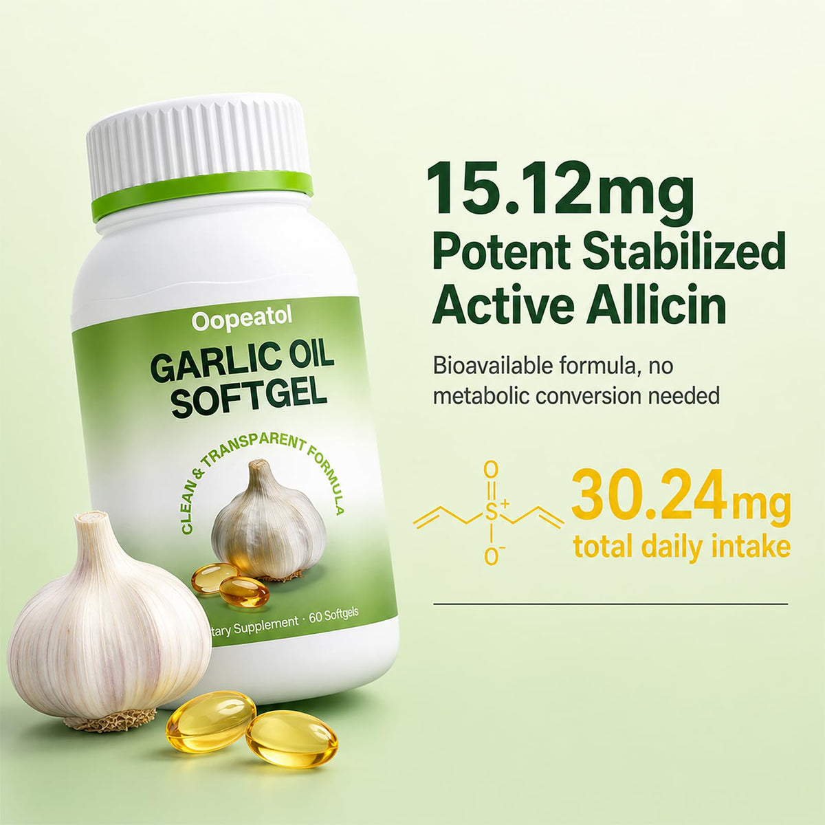 Odorless Garlic Oil Softgels, 60 Softgels K1858