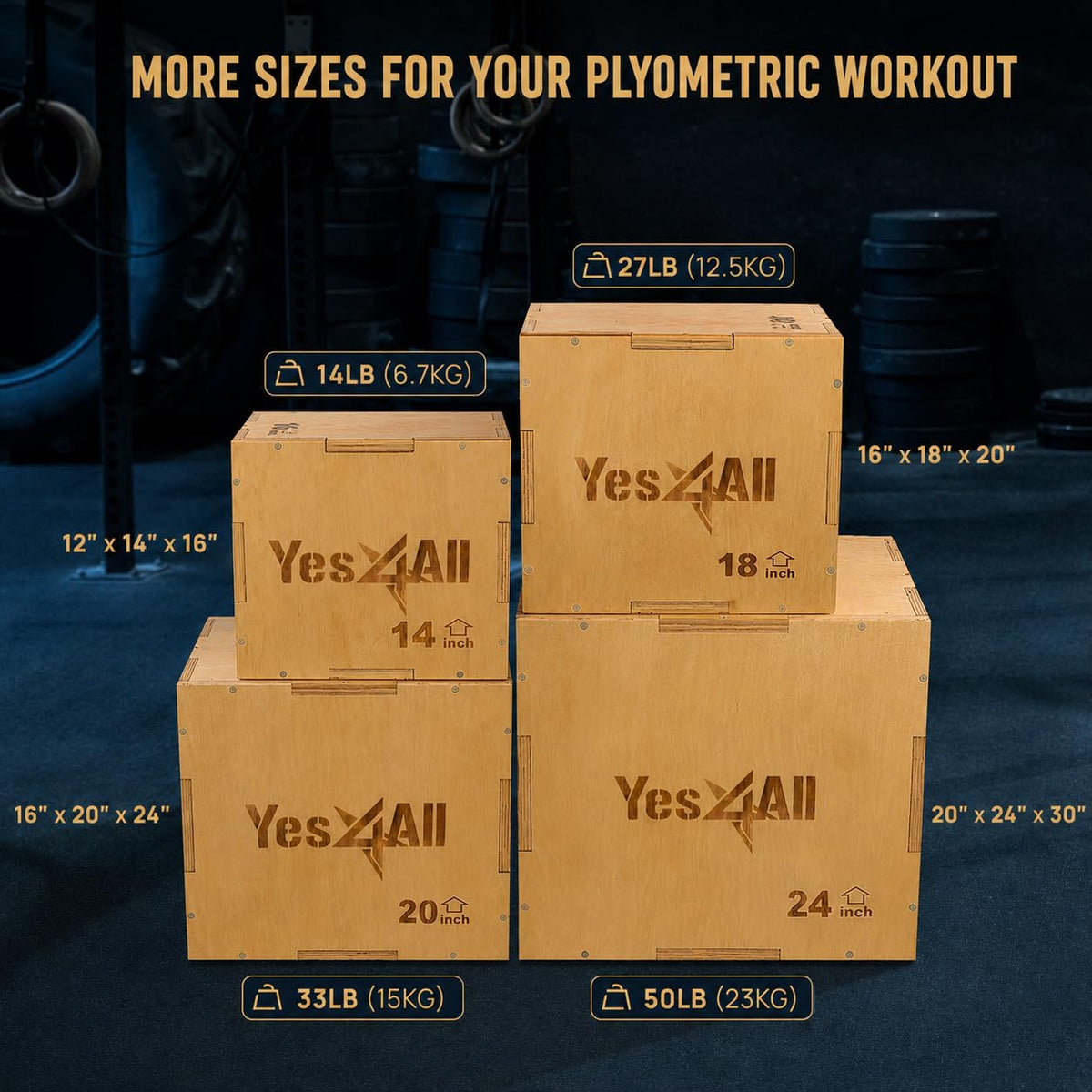 3-in-1 Wooden Plyo Box Q553