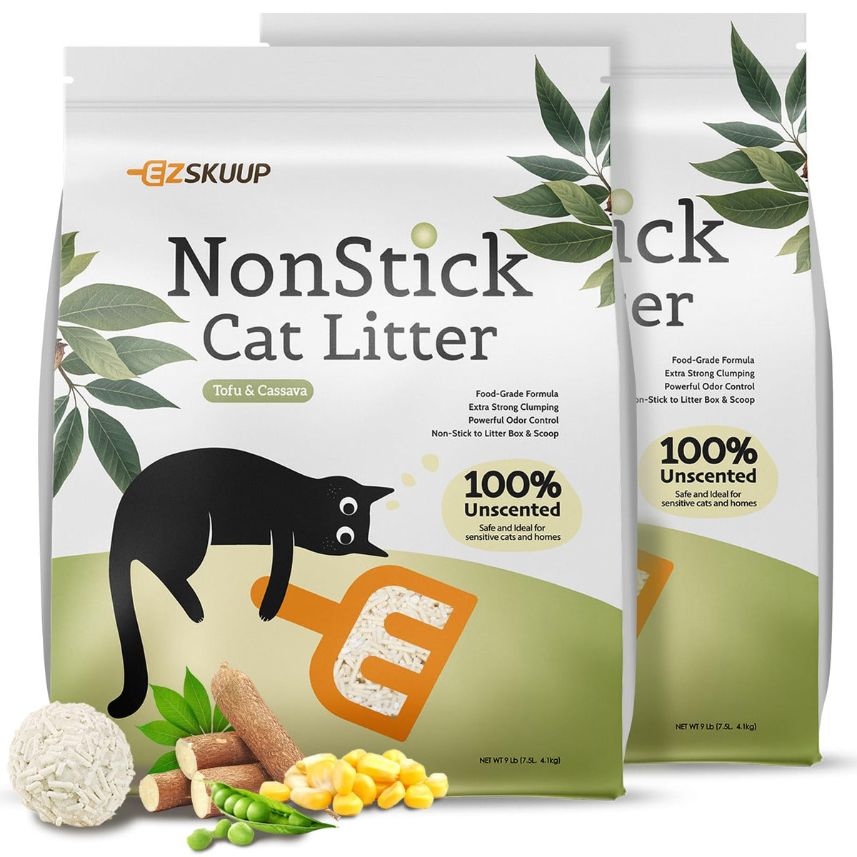 Non-Stick Bottom Tofu Cassava Cat Litter 2Pack 18Lb T1262
