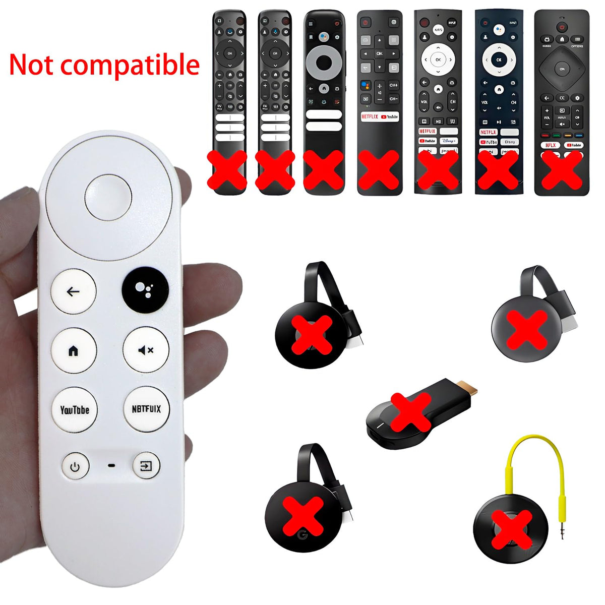 Replacement Voice Remote Control Compatible with Google Chromecast TV U659
