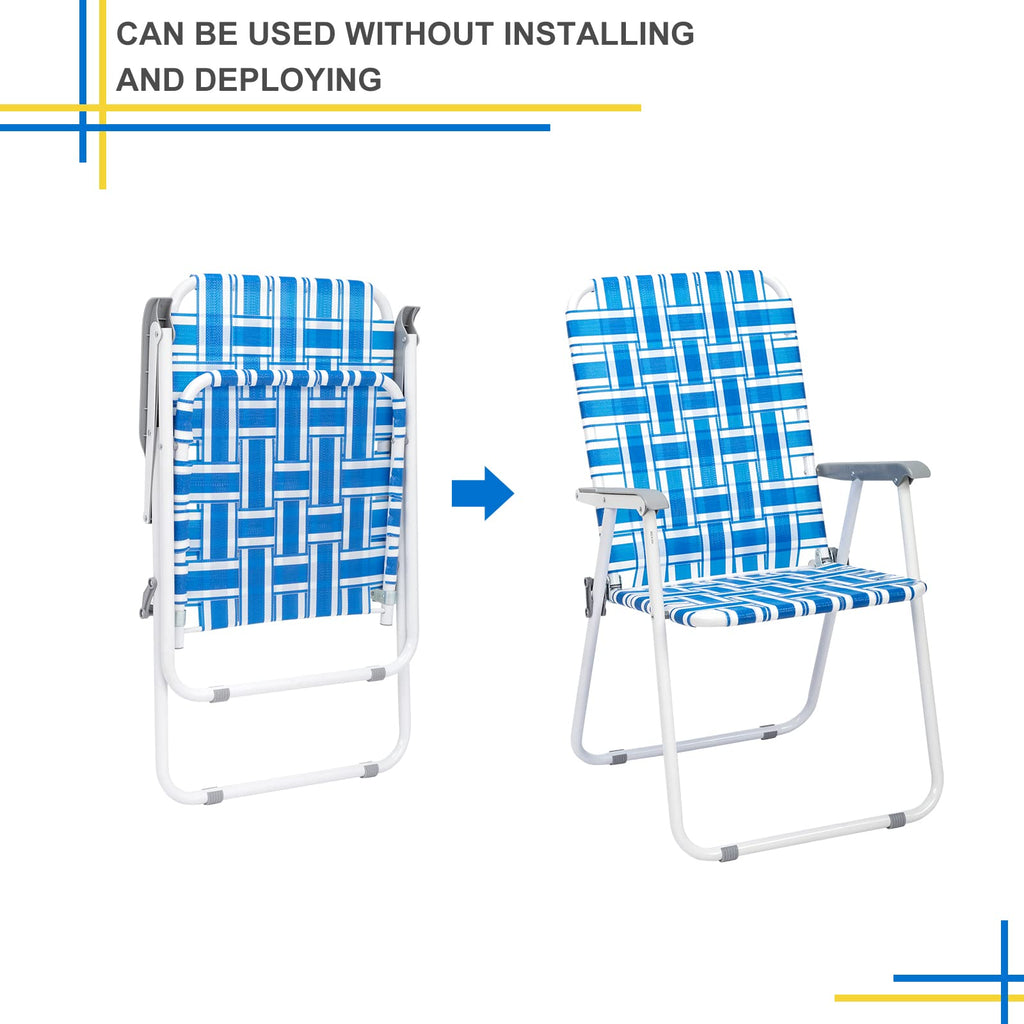 Folding Webbed Lawn Beach Chair D9661