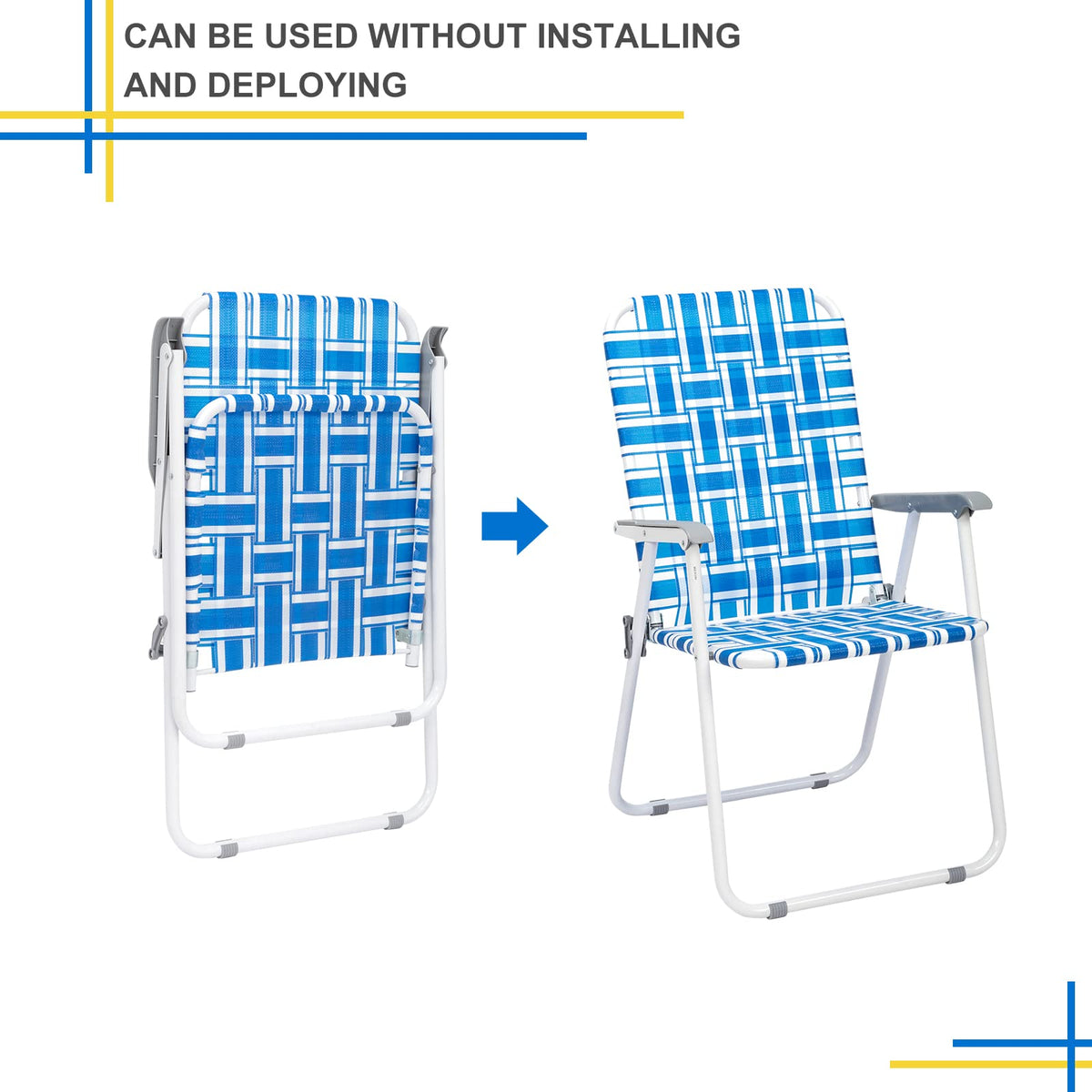 Folding Webbed Lawn Beach Chair D9661