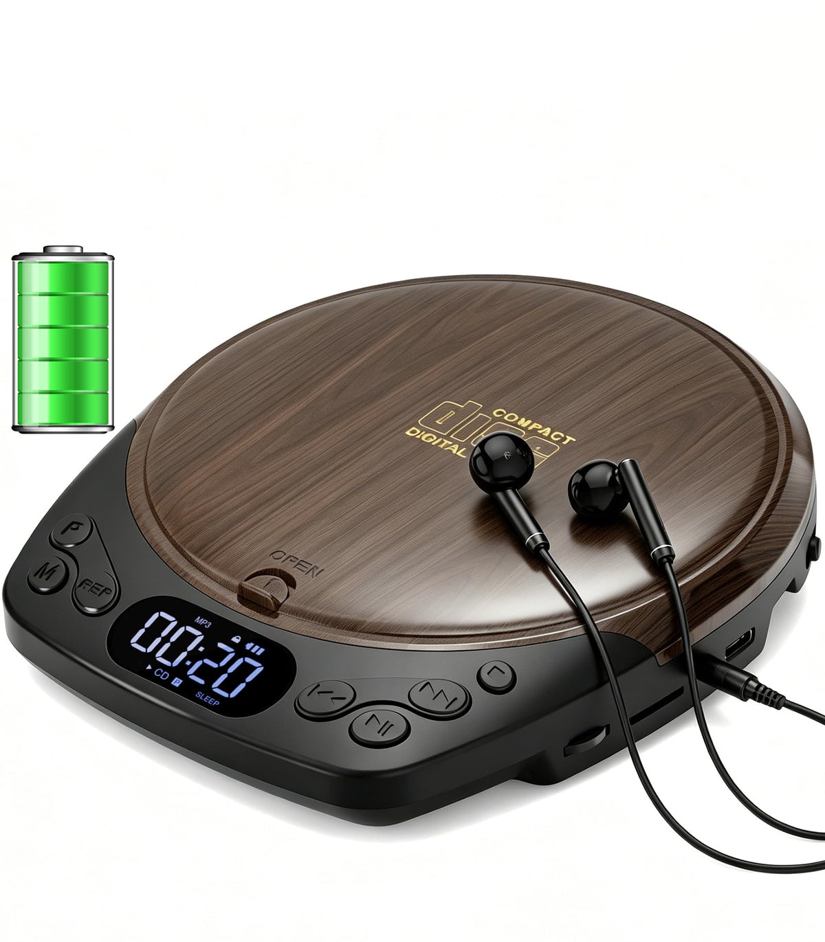 Rechargeable Portable CD Player with Headphones B796