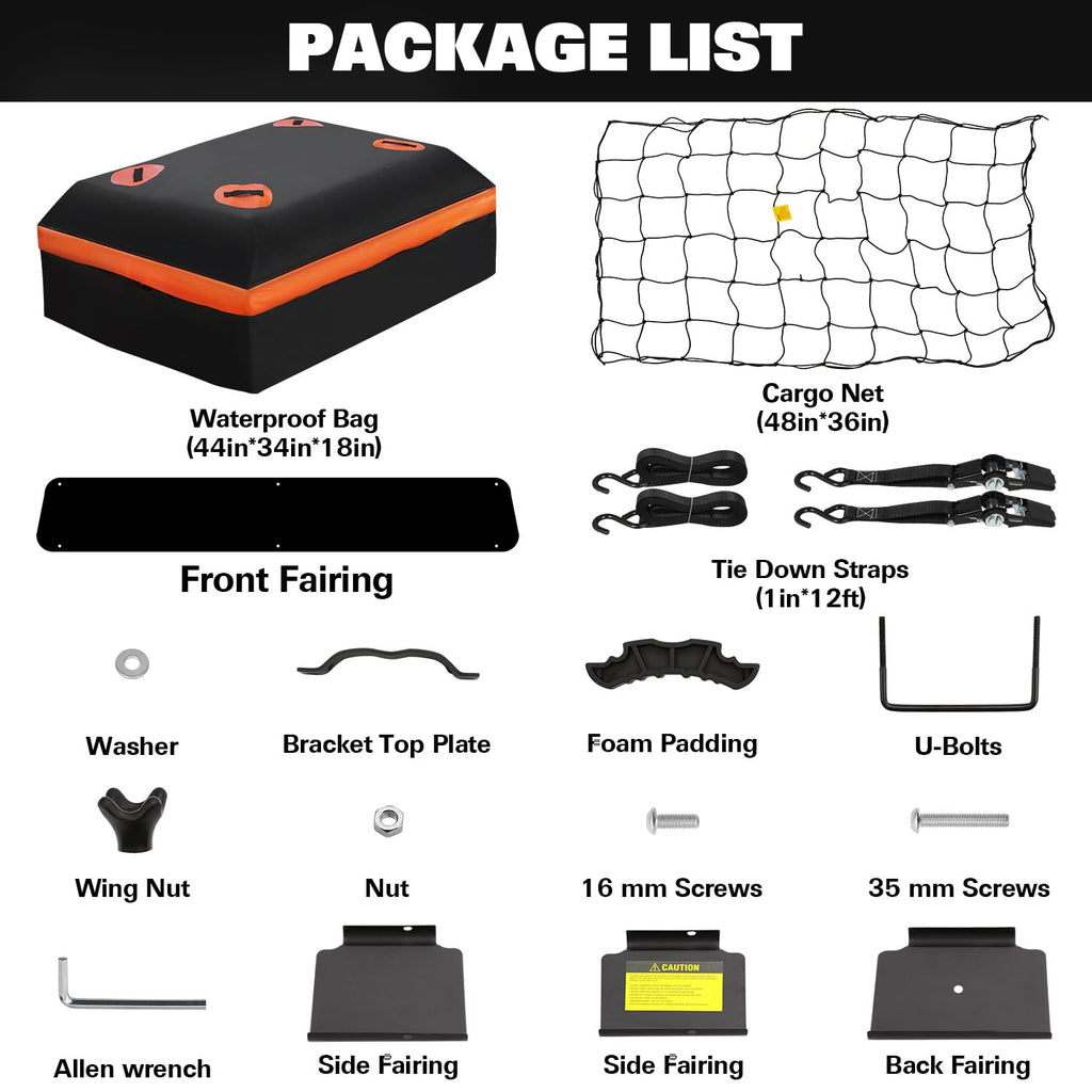 64" x 39" x 5" 200lb Heavy Duty Roof Rack Carrier Basket with Waterproof Bag E856660