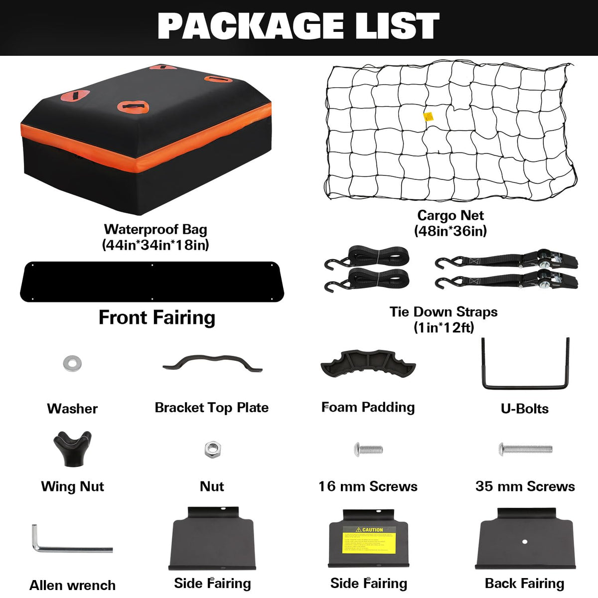 64" x 39" x 5" 200lb Heavy Duty Roof Rack Carrier Basket with Waterproof Bag E856660