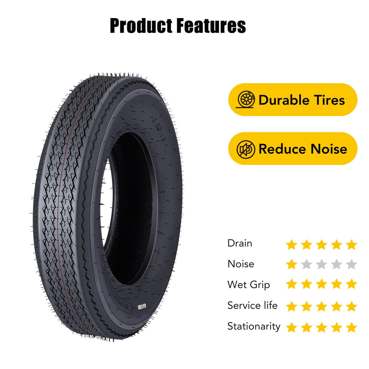 5.3-12 Trailer Tires Load Range C 6PR T44642