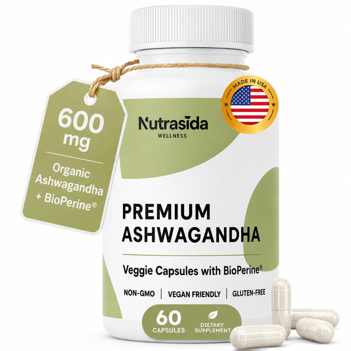 Ashwagandha 600mg Vegan Gluten-Free 60 Count S43751