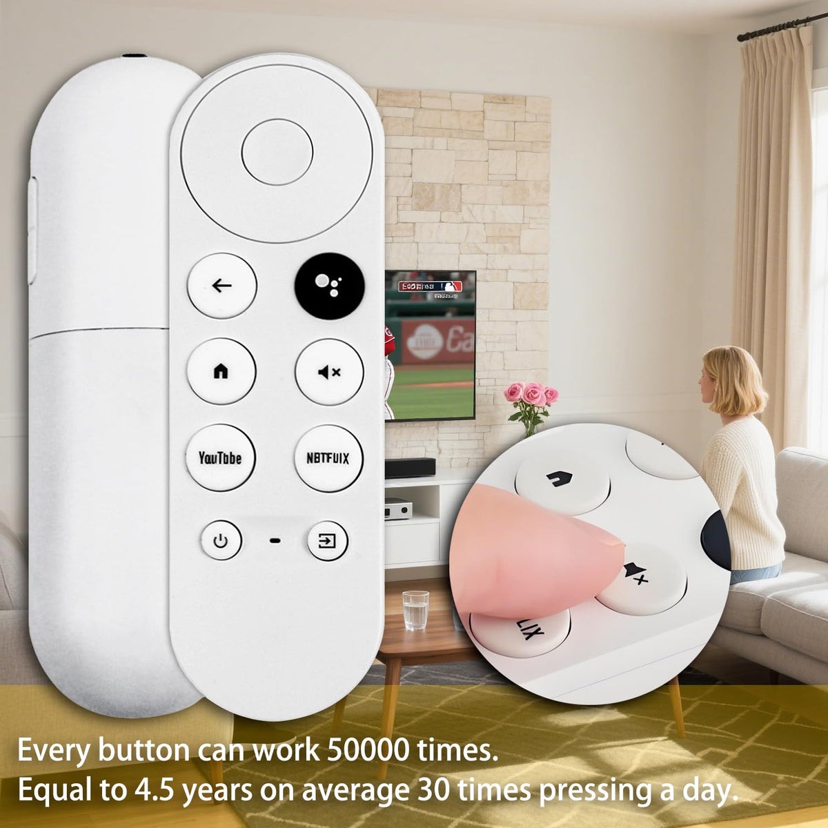 Replacement Voice Remote Control Compatible with Google Chromecast TV U659