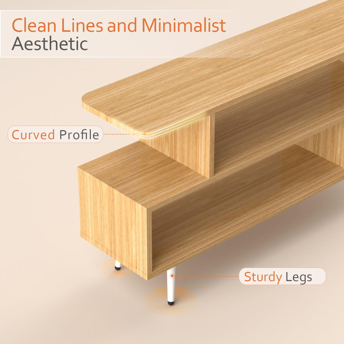 TV Stand with 3 Open Storage Shelf V211509
