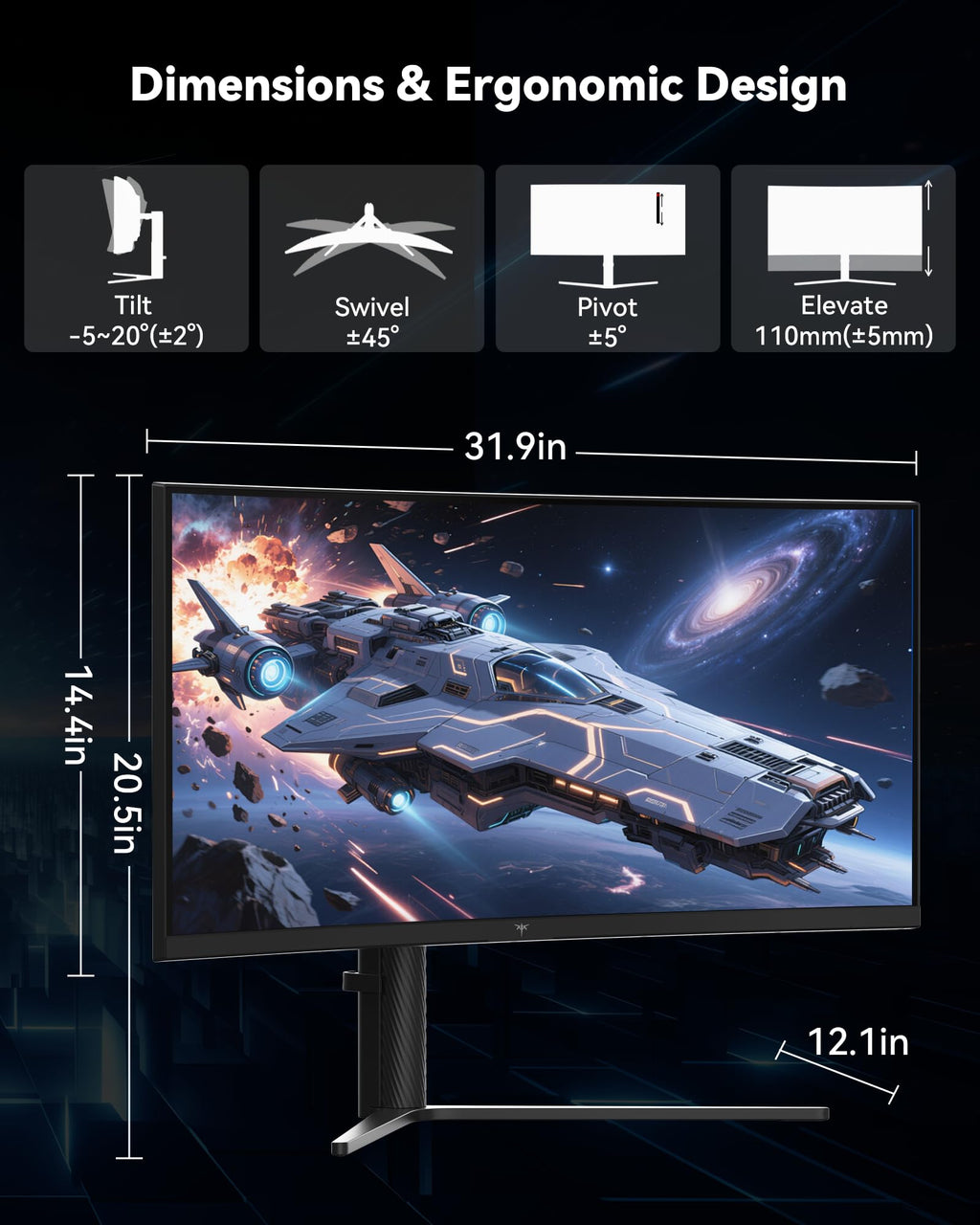 34 Inch Ultrawide Curved Gaming Monitor N739594