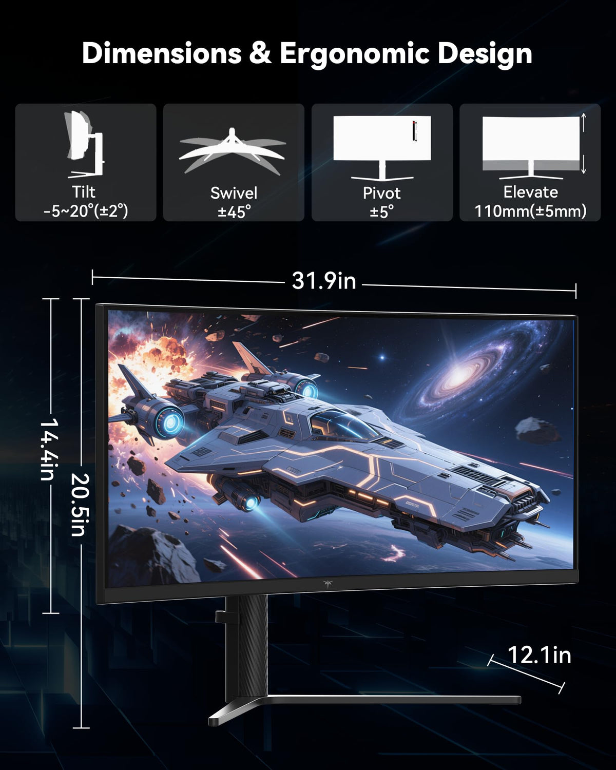 34 Inch Ultrawide Curved Gaming Monitor N739594