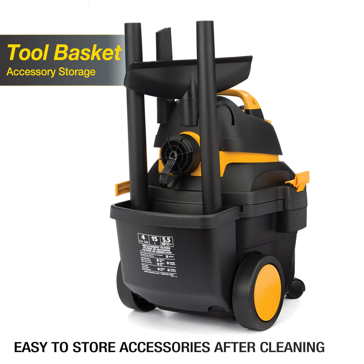 4 Gallon 5.5 Peak HP Wet/Dry Utility Vacuum with Cart I196141