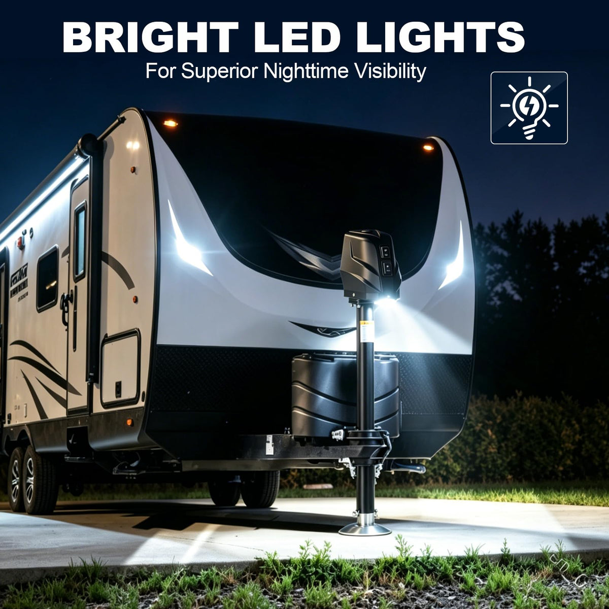 Electric Trailer Jack with Waterproof Cover & LED Light Y111304