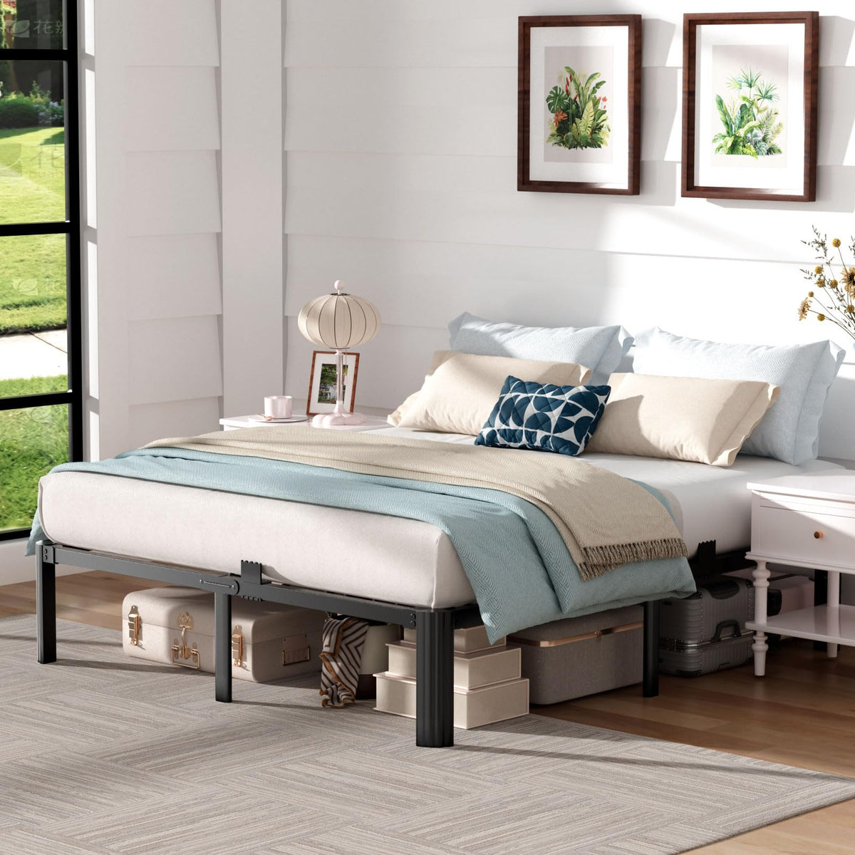 Queen 18 Inch Heavy Duty Metal Platform Bed Frame K845873