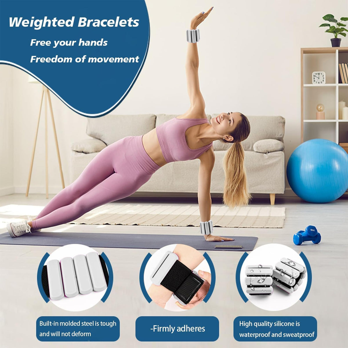 Adjustable Silicone Wrist and Ankle Weights Set of 2 O938