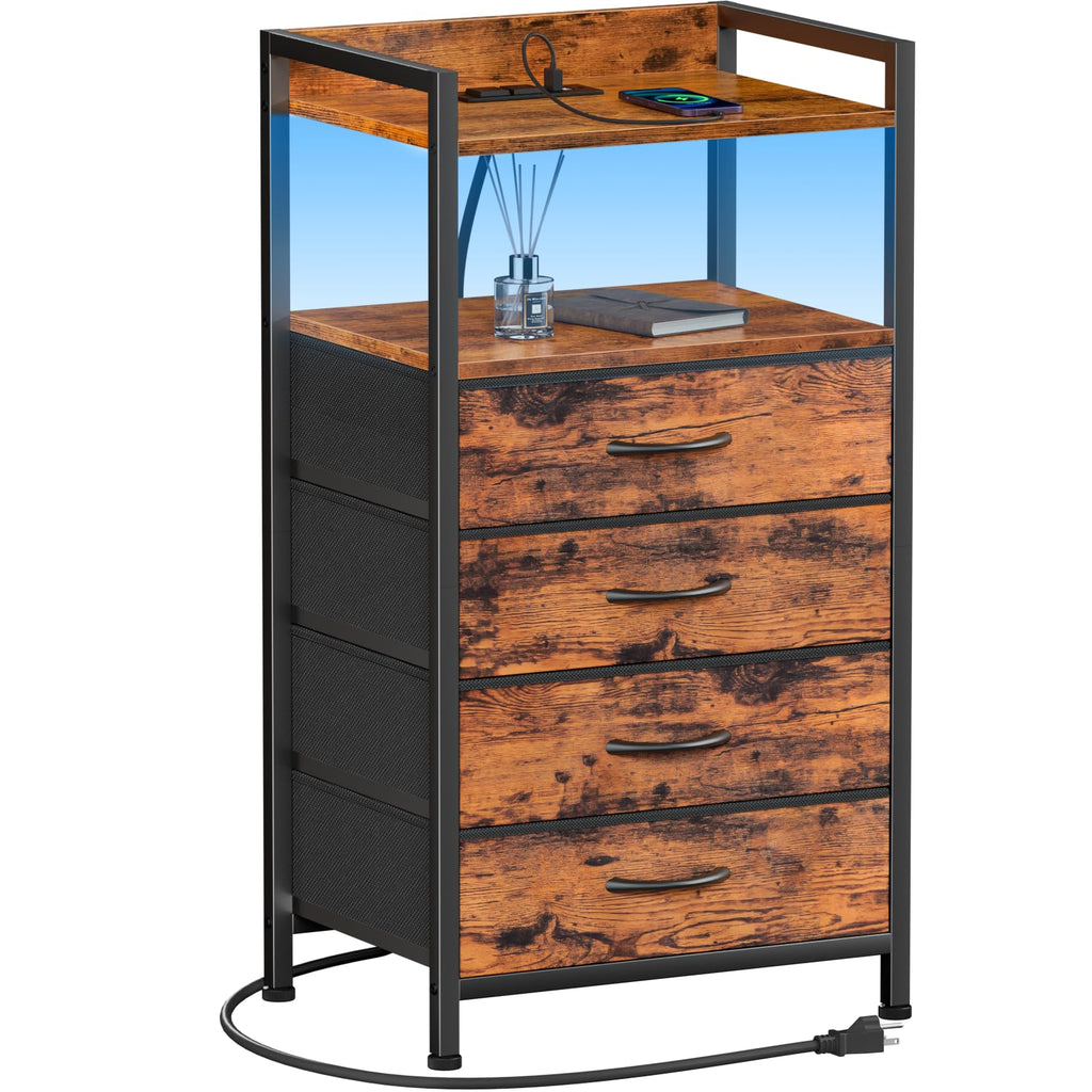 4 Drawer Night Stand with Charging Station V752