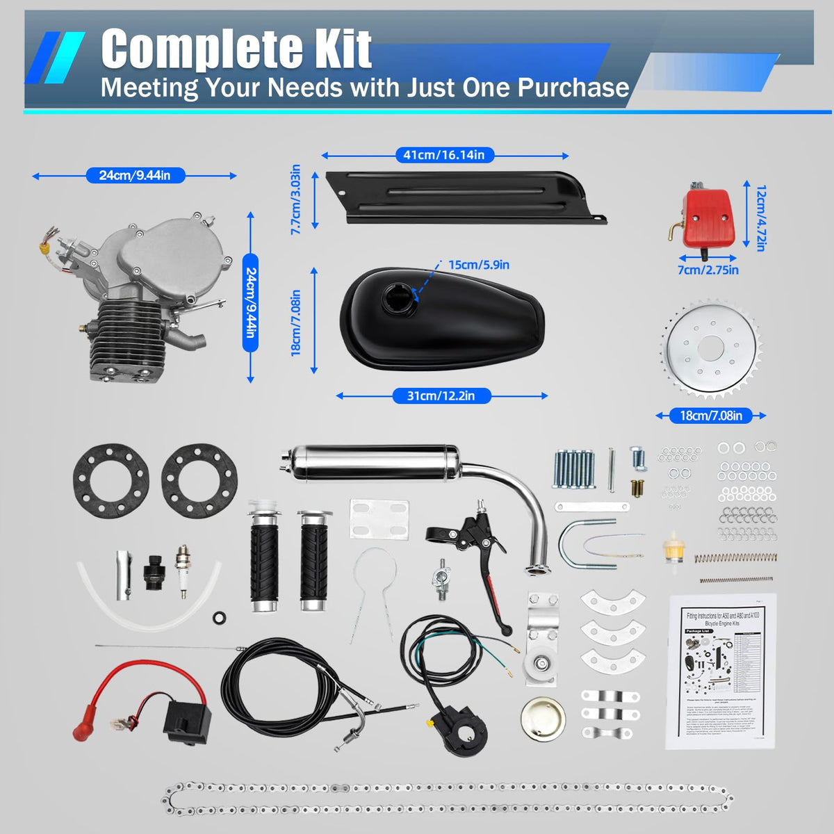 4-Stroke Air-Cooling Bicycle Engine Kit I200