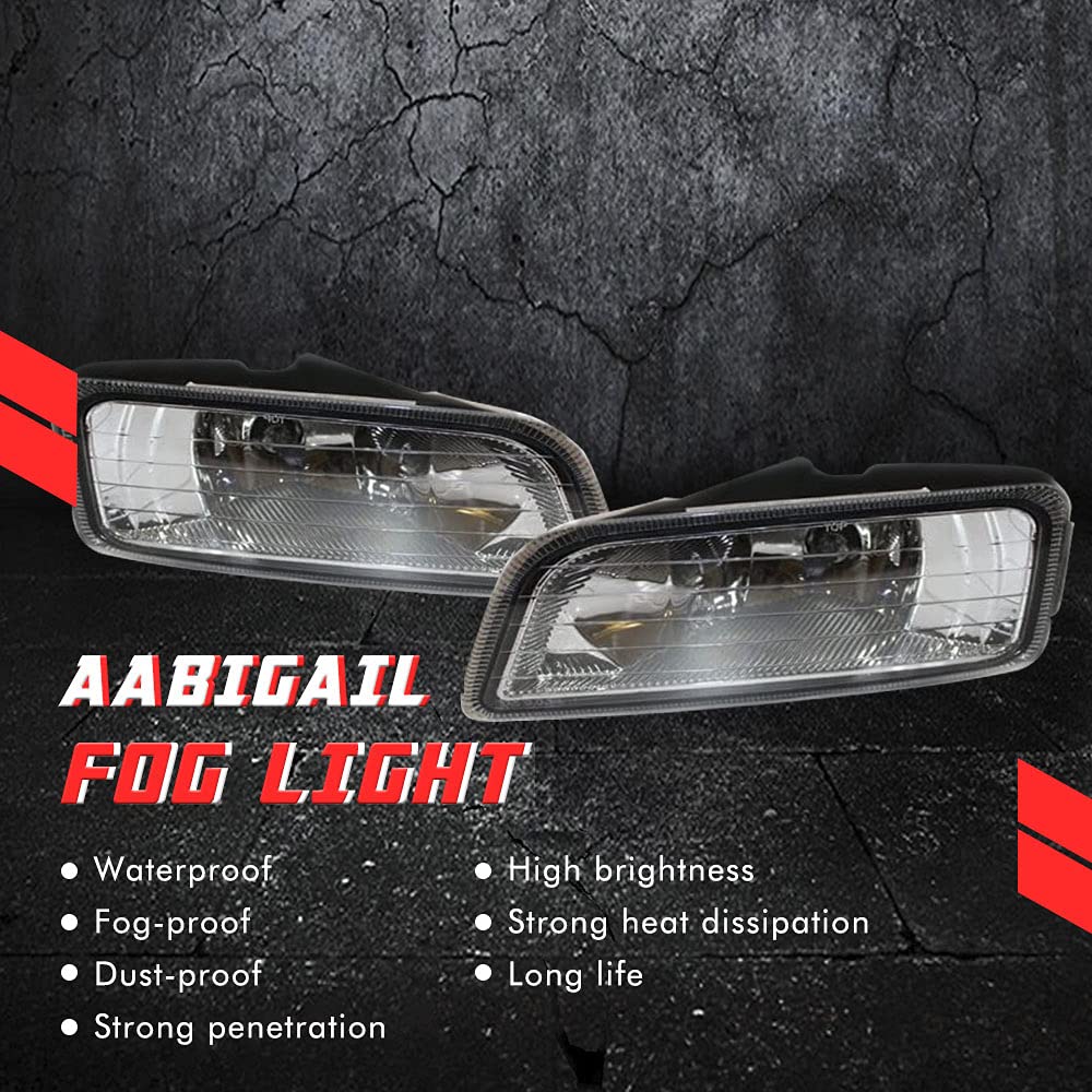 Driving Fog Lights Lamps Replacement with H11 12V 55W Halogen Bulbs & Wiring Harness Kit (Clear Lens) N949