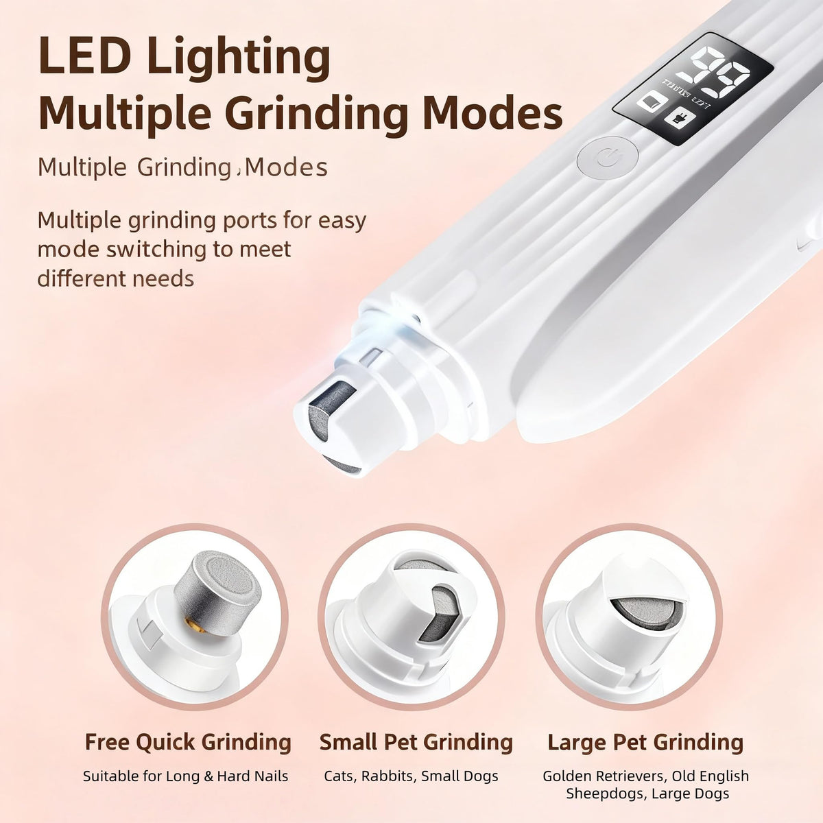 2-in-1 Dog Cat Nail Clipper Grinder with LED Light N33642