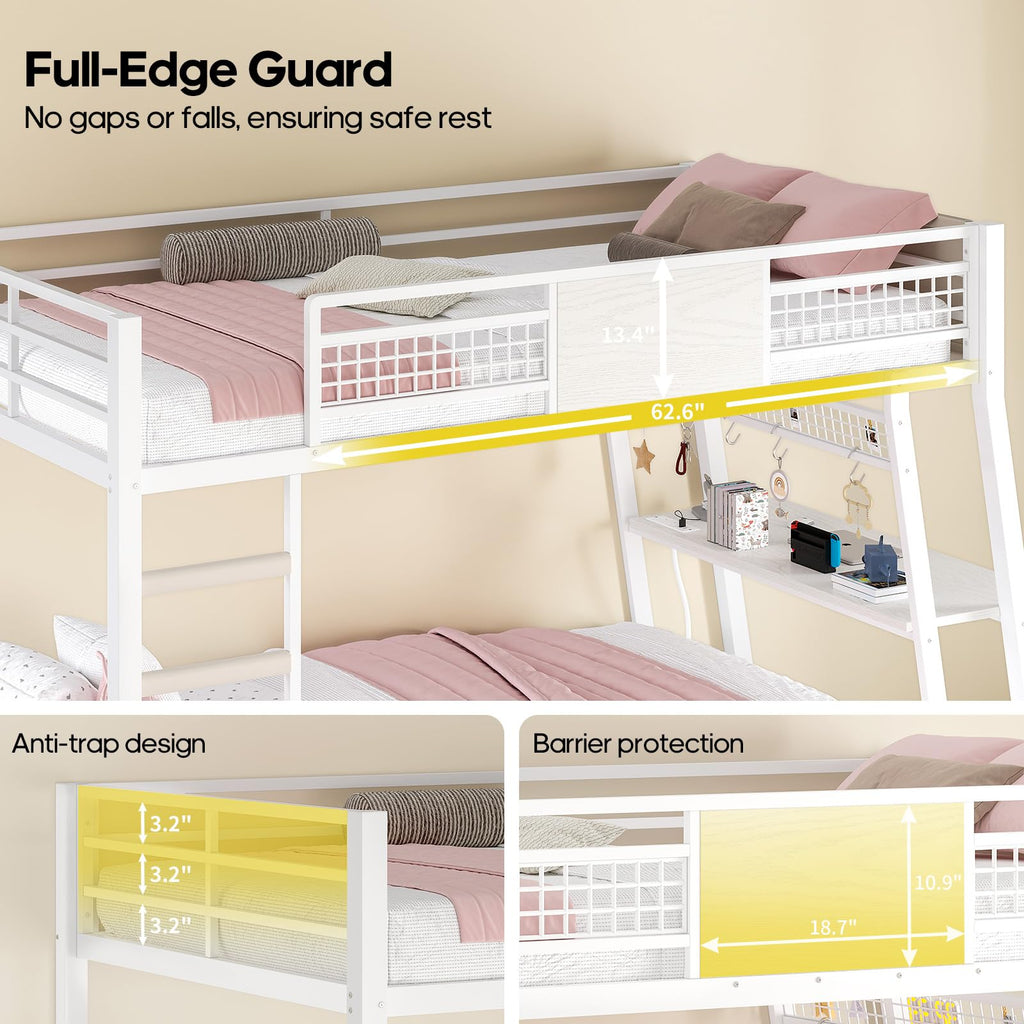 Twin Over Twin Bunk Beds with Desk F168