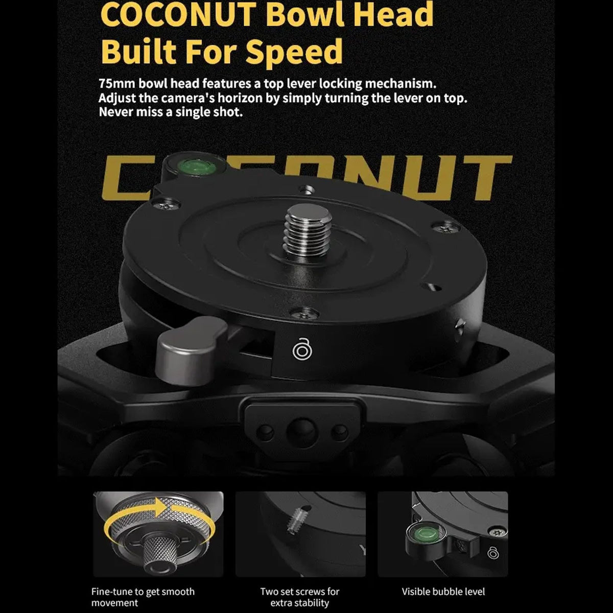 Carbon Fiber Tripod with 75mm Bowl Head and Fluid Head I727974