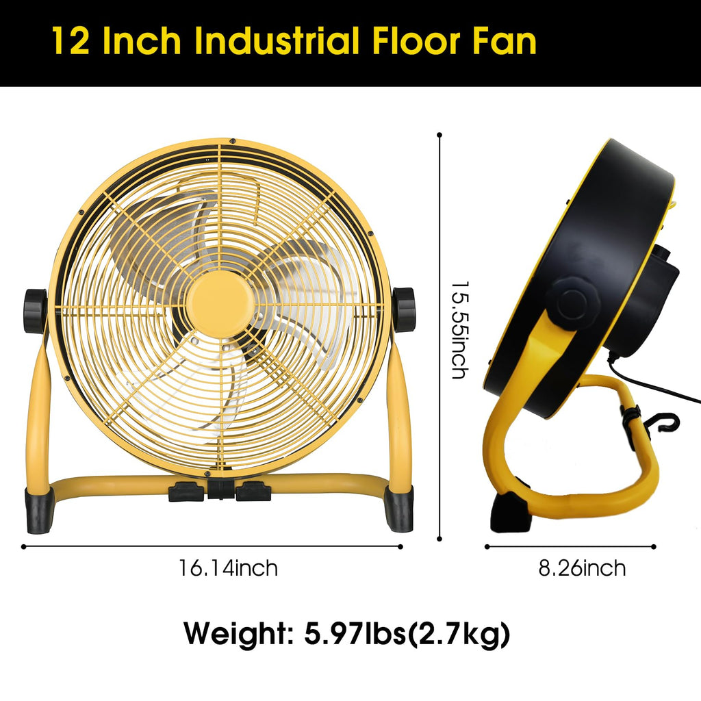 12 Inch High Velocity Metal Floor Fan W65910
