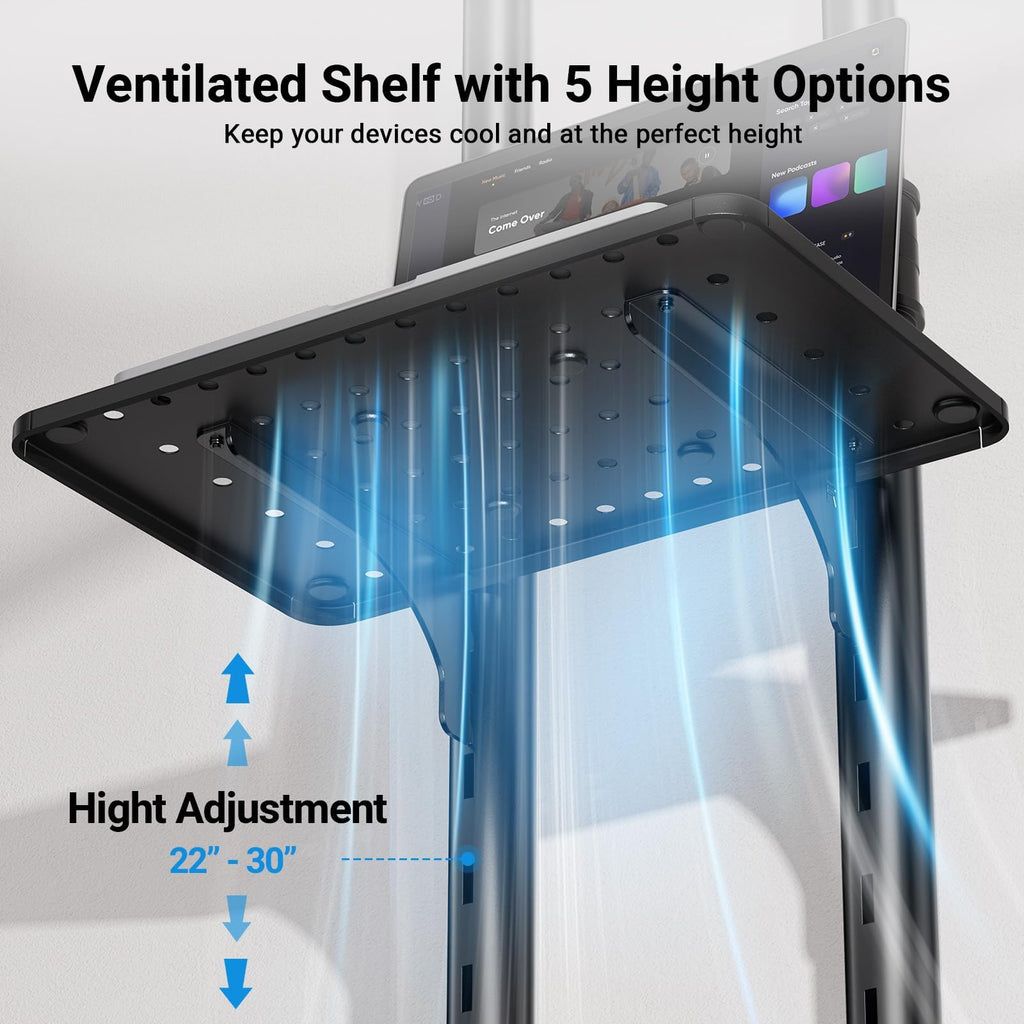 Rolling TV Stand on Wheels for 32-83 Inch Screens up to 110lbs O923