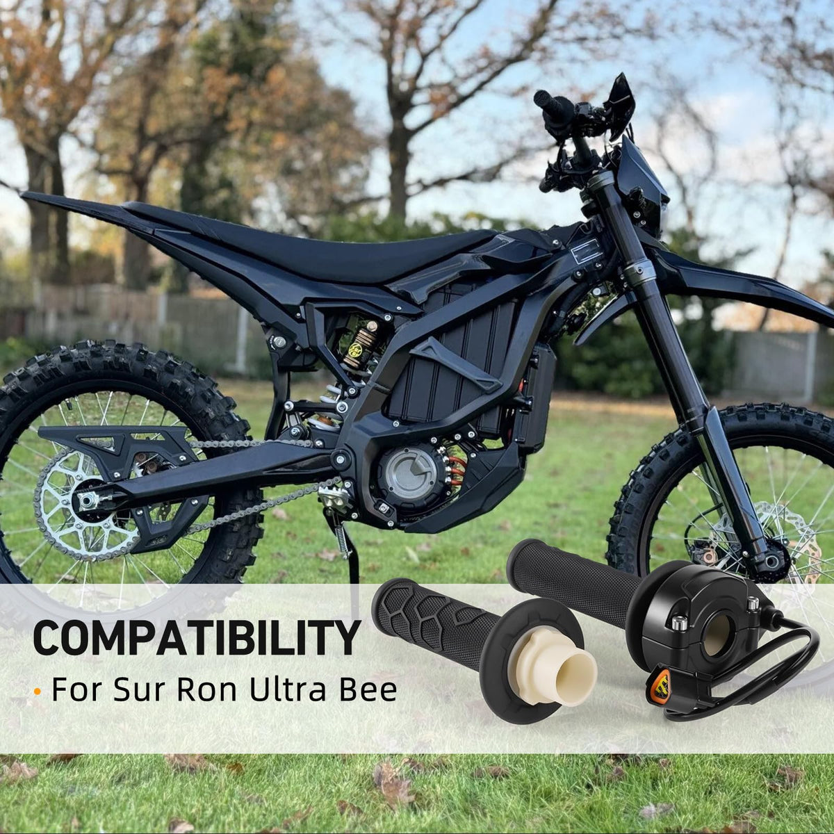 Electric Throttle Handle Assembly with Cable and Spare Right Handlebar Grip V497
