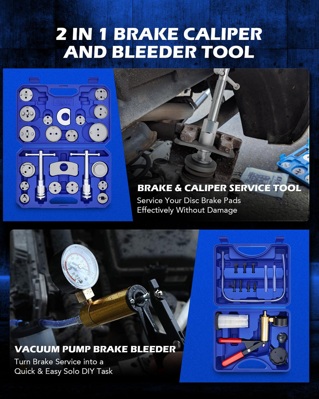 2-in-1 Brake Caliper Compression Tool and Vacuum Pump Bleeder Kit X564267