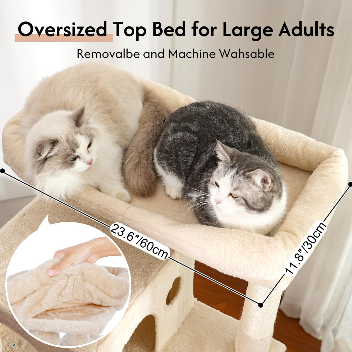 Beige Cat Tree with Hammock and Bed O56920
