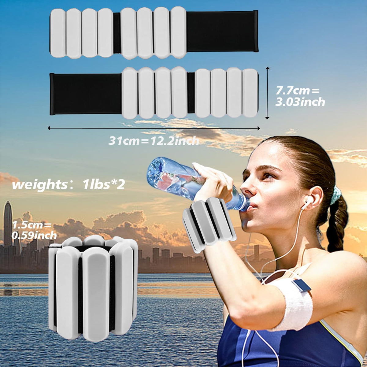 Adjustable Silicone Wrist and Ankle Weights Set of 2 O938