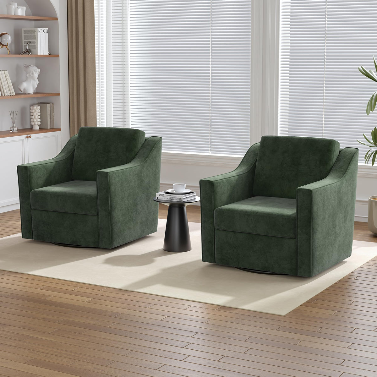 Green Swivel Accent Chairs Set of 2 M881