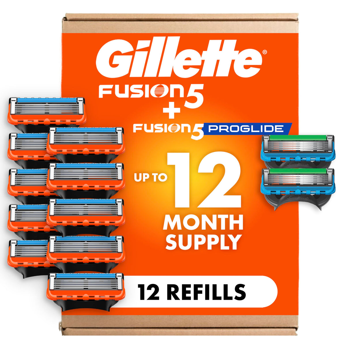 Men's Razor Blade Refills, 5-Blade Cartridges, 12 Count Z291096