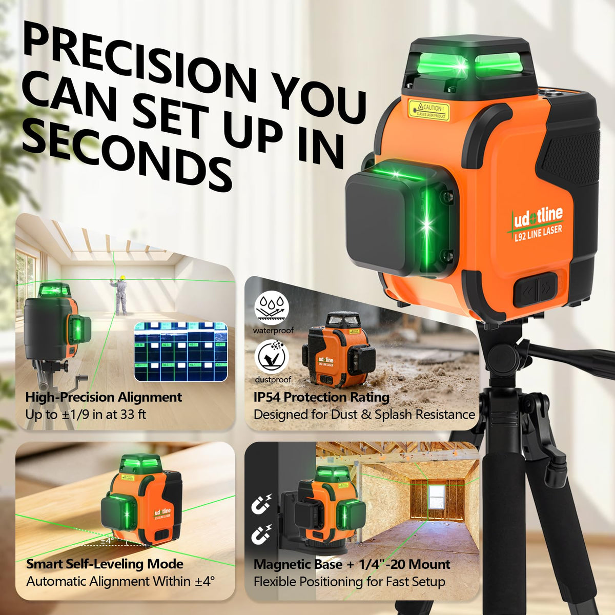 3x360° Self Leveling Laser Level with Tripod C770