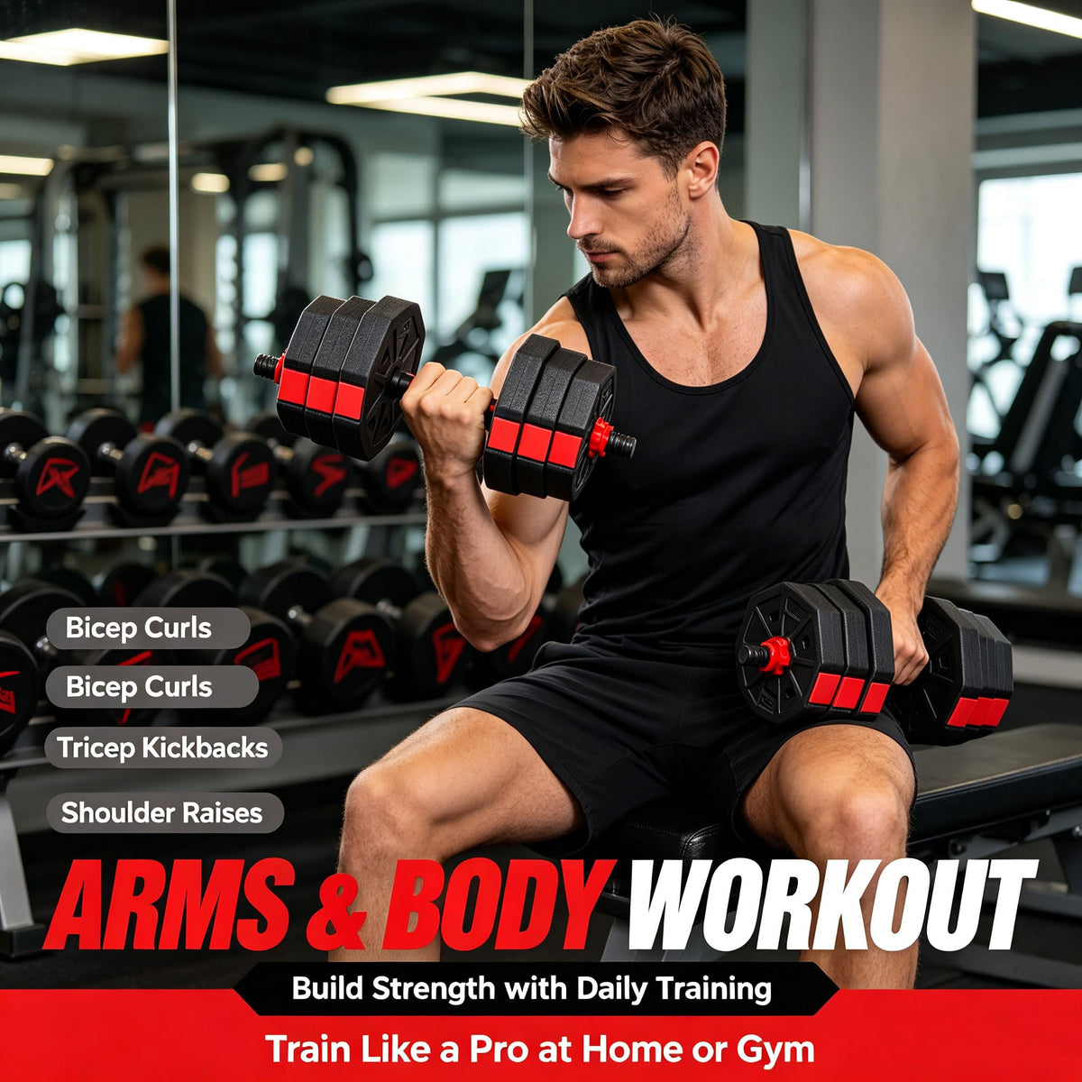 Adjustable Dumbbell Set 5-44 lbs D15168