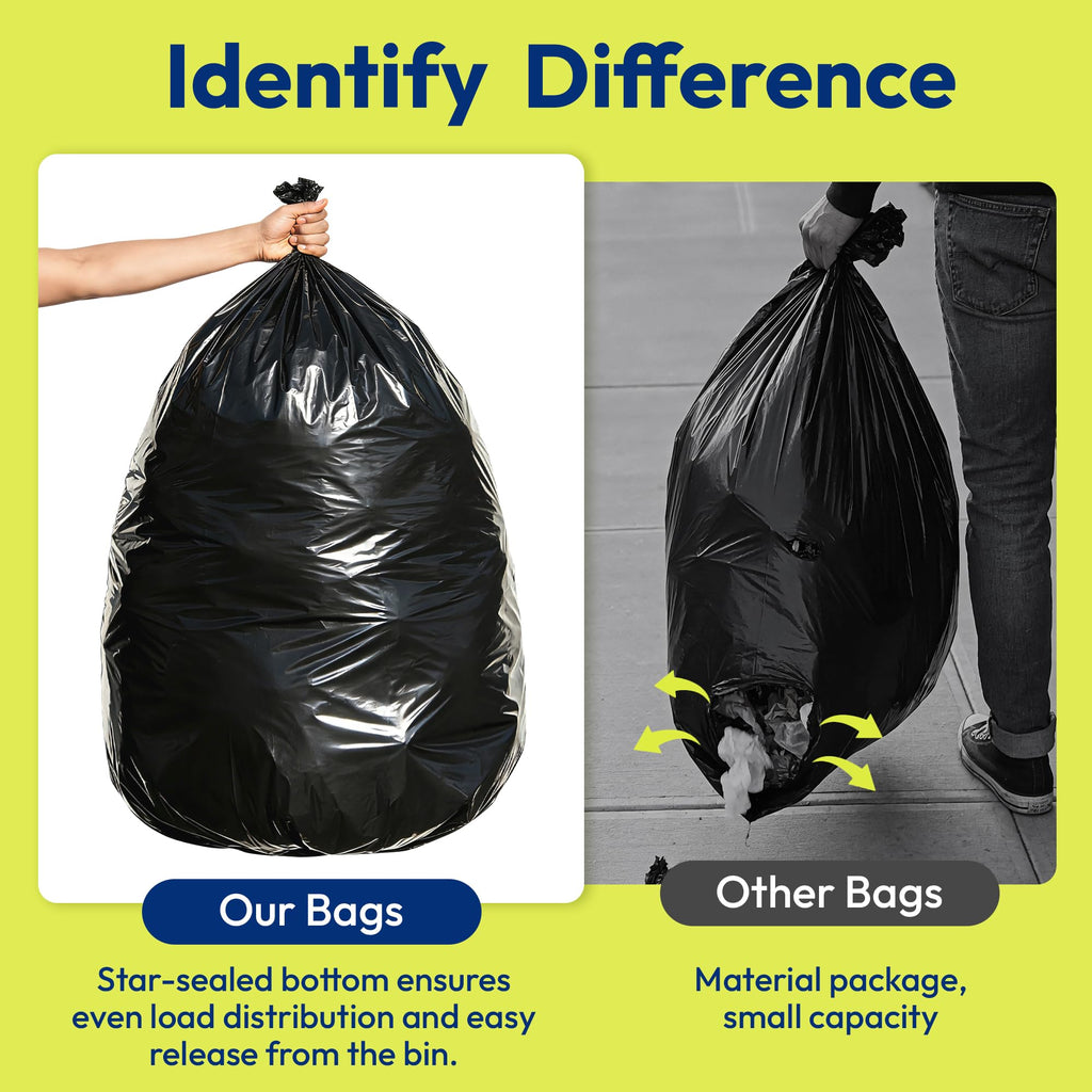 55 Gallon 30 Count 1.2 Mil Black Heavy Duty Trash Bags W8071