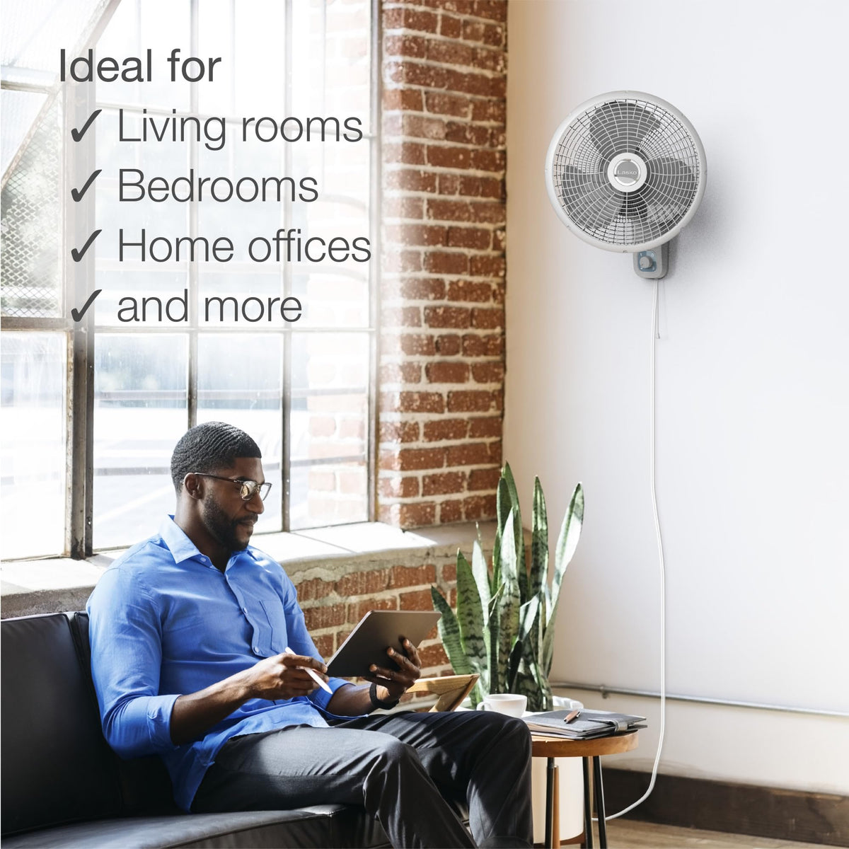 16" 3-Speed Oscillating Wall Mount Fan H181