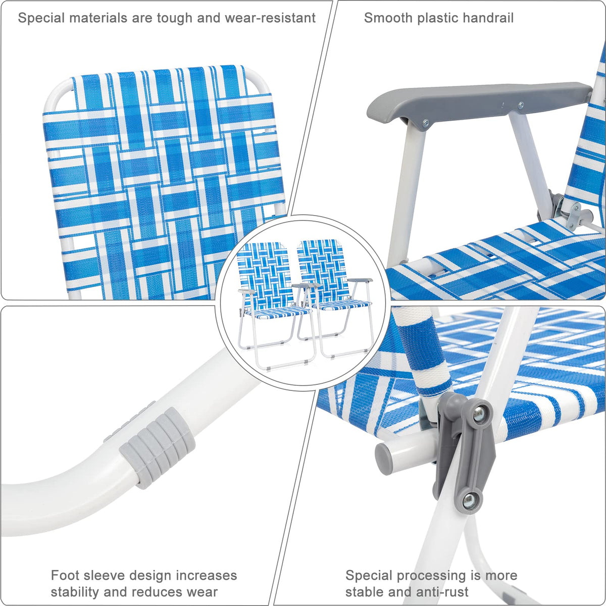 Folding Webbed Lawn Beach Chair D9661